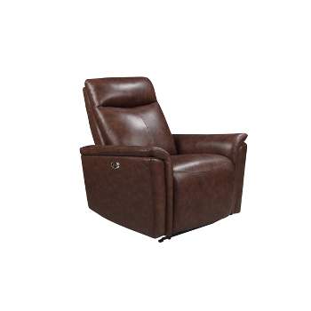 Mila Leather Power Recliner Brown - Abbyson Living