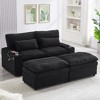 EHMKNP Modern 70.9" Sectional Loveseat Sofa with Storage, Ottomans, 4 Ports & 2 Cup Holders - 3 of 4