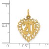Black Bow Jewelry 14k Yellow Gold 20 inside Heart Charm or Pendant, 15mm - 4 of 4