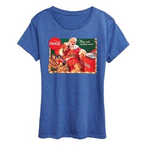 Women's - Coca-Cola - Vintage Santa Claus Ice Cold Short Sleeve Graphic T-Shirt - 1 of 4