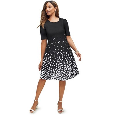 Jessica London Women's Plus Size Stretch Ponte Flare Dress