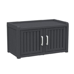 Gulches Black Double-Door Outdoor Shoe Storage Cabinet - 35.43"¡Á18.11"¡Á7.68" Weather-Resistant, Space-Saving for Patio - 1 of 1