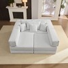 KWPZQEB 6-in-1Oversized Sectional Sofa Set, 118" L Shaped Living Room Floor Sofa With 6 Pillows, 3-Seat Corduroy Folding Sofa Couch for Living Room - 4 of 4