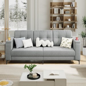 Couches for Living Room, 84 Inch Sofas for Living Room with Storage Armrests, Minimalist Couch with Cup Holders, Side Pockets - 1 of 4