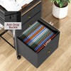 Mobile Filing Cabinet Fits Letter Size or A4, Fabric Vertical File Cabinet on Wheels,  Home Office, Small Under Desk Storage Cabinet, Black - 4 of 4