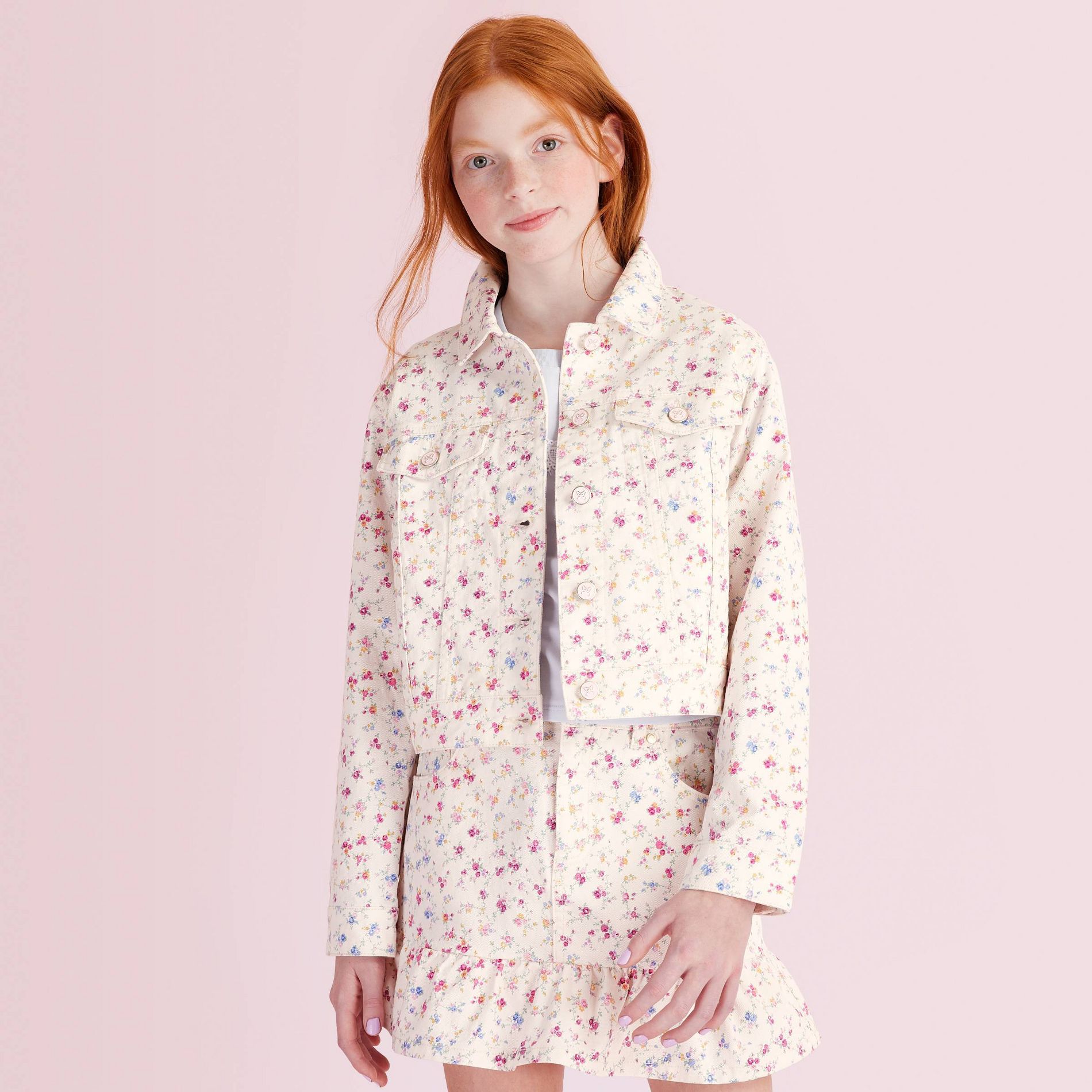 Girls' Grace Sunrise Patchwork Denim Jacket - LoveShackFancy x Target Cream