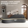 AENKYO 91 " Curved Chaise Couch Memory Foam Sofa for Home Office, Installation Free, Velvet, Gray - 4 of 4