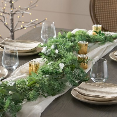 Multi-style Artificial Christmas Garland With Snow Berries, Green Leaves Decor, Christmas Garland For Winter Holiday Mantel Table Home Decor