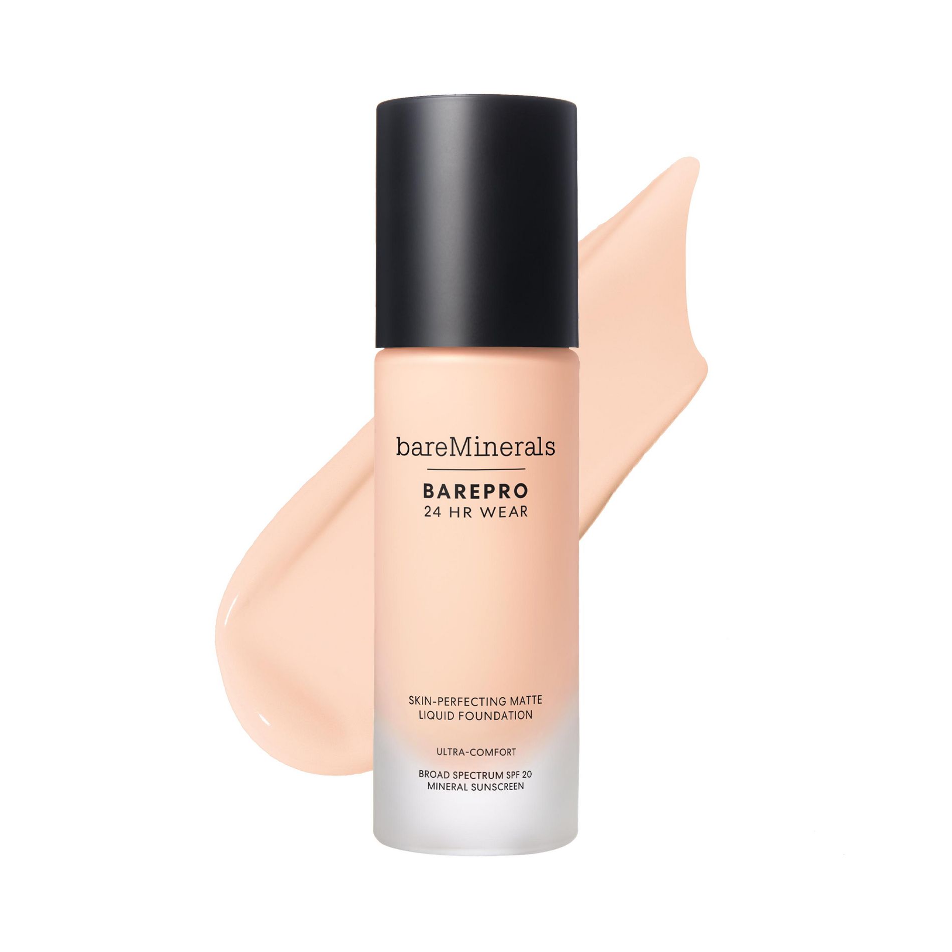 bareMinerals BAREPRO 24HR Wear Skin-Perfecting Matte Liquid Foundation Mineral SPF 20 - Fair 10 Neutral, 1.0oz