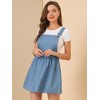 Allegra K Women's Printed Adjustable Straps Mini Chambray Pinafore Dress - 2 of 4