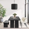 Kyoto Japandi Style 79" Black Solid Oak Dining Table with 4 Point/Leg for Dining Room, Indoor Furniture - Maison Boucle - 2 of 4