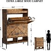 Shoe Cabinet w/ 2 Flip-Up Drawers Entryway Shoe Storage Cabinet - 2 of 4