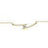 Guili 0.30ctw 14k Gold Plated Chevron Bar Pendant Necklace with Lab-Created Moissanite Solitaire – Timeless and Dazzling Design - 2 of 2