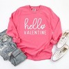 Simply Sage Market Women's Hello Valentine Cursive Long Sleeve Garment Dyed Tee - 3 of 4