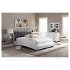 Queen Guerin Contemporary Faux Leather & Fabric Platform Bed: Chrome Legs - Baxton Studio - 2 of 2