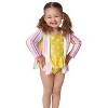 Gerber Baby and Toddler Girls' Swim Zipper Hoodie Terry Coverup - Rainbow - 2T - 4 of 4