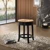 Carolina Living 24" Leif Swivel Rush Seat Counter Stool, Rubberwood Frame: Fixed Height, No Back - 2 of 4