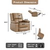 21" Wide Power Lift Recliner Chair for Elderly, Faux Leather w/ Heat, Massage & Adjustable Back and Legs, for Seniors or Mobility Impaired - 3 of 4