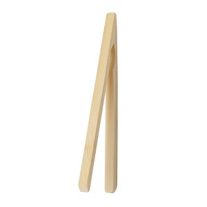 HIC Kitchen 6.5-Inch Natural Bamboo Wood Toast Tongs - 1 of 2