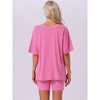 INSPIRE CHIC Women's Oversized V Neck Workout Tracksuit T-Shirts Tops with Biker Shorts Pajamas Lounge Set 2 Pcs - 4 of 4