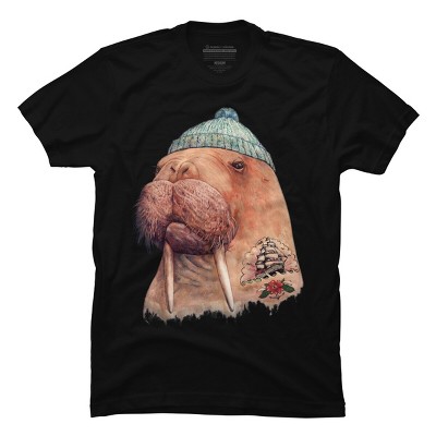 Men's Design By Humans Tattooed Walrus By animalcrew T-Shirt