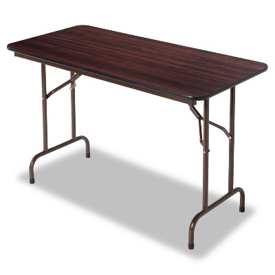 Alera Wood Folding Table Rectangular 48wx24dx29h Mahogany FT724824MY