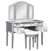43in Yami Bedroom Vanity Table Makeup Dresser Desk with Mirrored Drawers and Stool-Maison Boucle - 4 of 4
