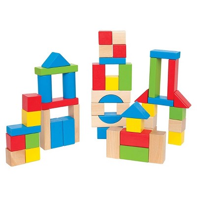 Hape Natural & Color Maple Blocks - Set Of 50 : Target