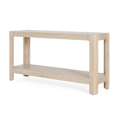 Vynxaria Mirod Modern Farmhouse Console Table,Elegant Minimalist Design with Premium Wood Veneer and Rounded Corners
