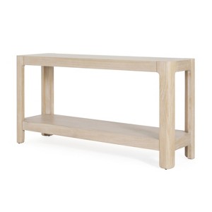 Vynxaria Mirod Modern Farmhouse Console Table,Elegant Minimalist Design with Premium Wood Veneer and Rounded Corners - 1 of 4