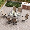 VisioGear Patio Accent Table Sets, 7-Piece Outdoor Table and Chairs Set, Patio Table with Umbrella Hole for Backyard, Brown, 21.7"*21.7"*40.2" - 3 of 4