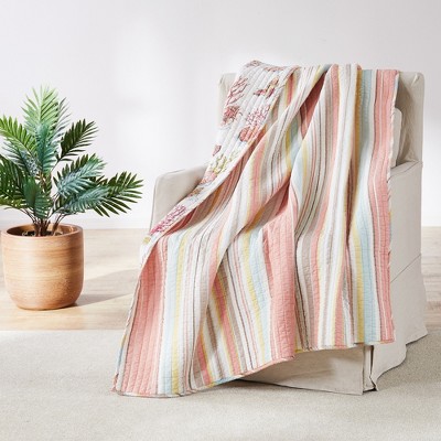 Brighton Coral Throw One Quilted Throw Levtex Home