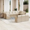 vidaXL Garden Sofa Set Beige PE Rattan, Powder-Coated Steel, 100% Polyester - 2 of 4