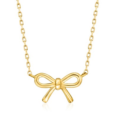 Pure Collection by Ross-Simons 18kt Gold Vermeil Bow Necklace Size 16