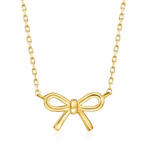 Pure Collection by Ross-Simons 18kt Gold Vermeil Bow Necklace Size 16 - 1 of 4