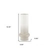 HomeRoots 16" Off White And Gold Metal Cylinder Table Vase - 3 of 4