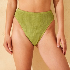 Women's Pucker Textured High Waist Extra High Leg Extra Cheeky Bikini Bottom - Wild Fable™ - 1 of 4