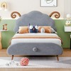XIYUYEU Twin/Full Size Bed Frame with Sheep-Shaped Headboard,Upholstered Platform Bed,Box Spring Not Required,Assembly Required,White/Gray - 2 of 4