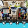 Itopfox Car Back Seat Organizer with 9 Pockets & Tablet Holder, Seat Cover for Kids Kick Mats Protector, Travel Accessories for Cars Tidy & Organized - 3 of 4