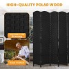 FDW Round Top Woven Room Divider 4/6/8-Panel Foldable Partition Screen  for Home Office - 3 of 4