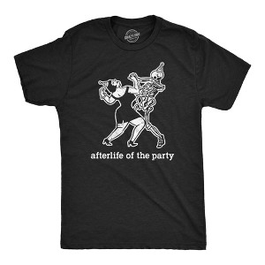 Mens Afterlife Of The Party T Shirt Funny Halloween Party Dancing Skeleton Tee For Guys - Crazy Dog Men's T Shirt - 1 of 4