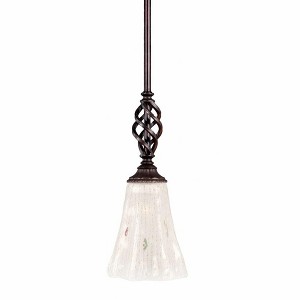 Toltec Lighting Elegante 1 - Light Pendant in  Dark Granite with 5.5" Fluted Frosted Crystal Shade - 1 of 1