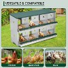 Chicken Nesting Box, 1/2/3-Tier Metal Egg Laying Box with Large Vented Compartments, Heavy-Duty Hen Egg Collector, Orange/Green - 4 of 4