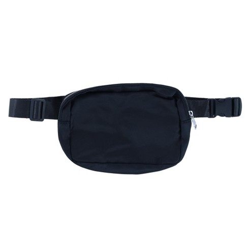 CTM Nylon Rectangle Belt Bag, Black