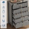 42.9”Tall Fluted 5-Drawer Wood Dresser–Modern Chest of Drawers & Storage Organizer for Living Room, Hallway, Entryway - 3 of 4