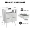 Dolonm Nightstand Set of 2,Nightstand with Power Outlet & USB Ports, Bedside Table with 3 Fabric Drawer & LED Light,for Bedroom - 2 of 4