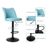 Skran Swivel Bar Stools Set of 2,Height Adjustable Counter Stool,Modern Armless Faux Leather Barstool Chairs with Backs for Kitchen Island(Blue) - 2 of 4