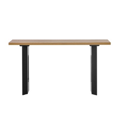 VYNXARIA Console Tables - Unique Round Hollow Leg Design, 56in Entryway Table, Natural