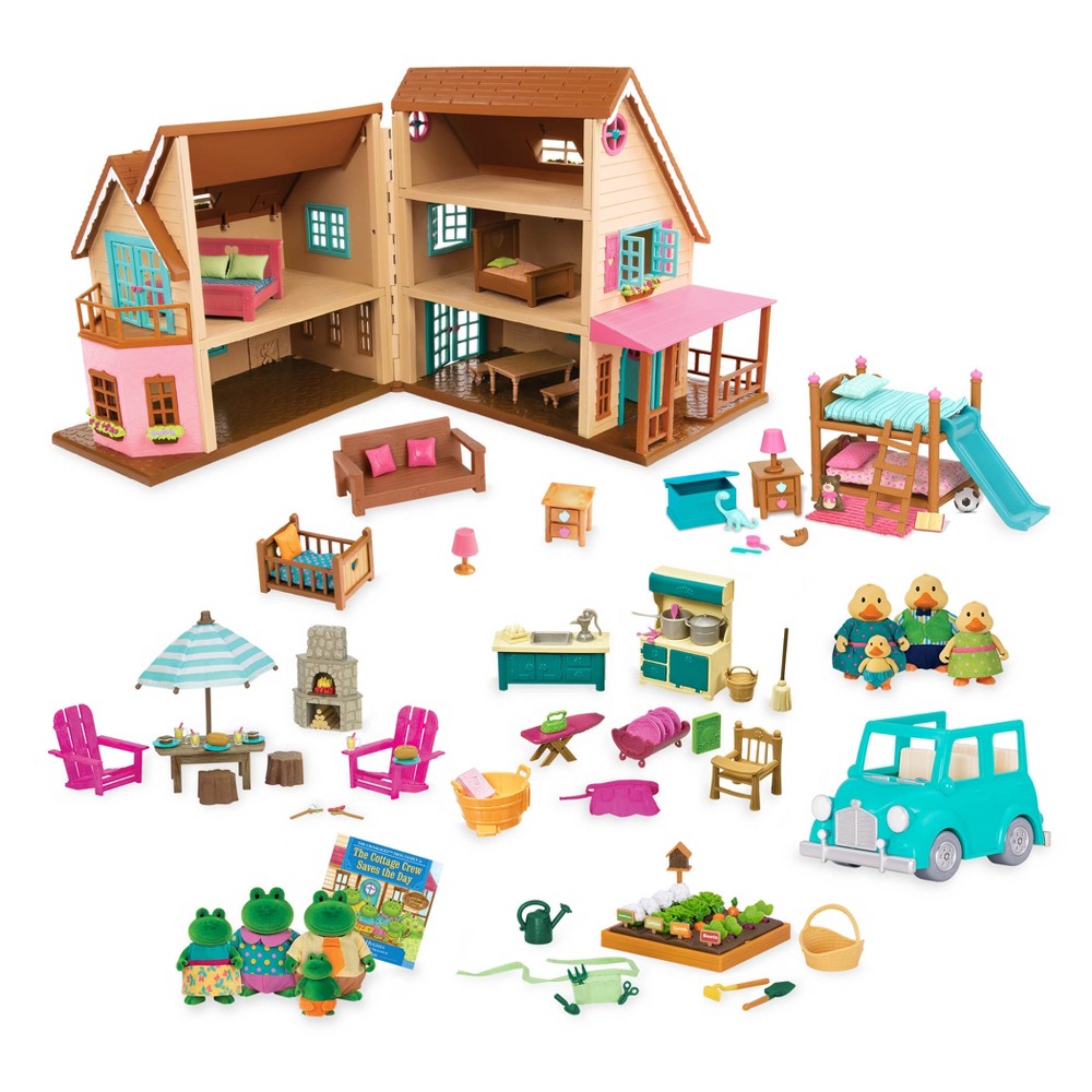 Photos - Doll Accessories Li'l Woodzeez Toy House with Accessories 127pc - Honeysuckle Hillside Cott 