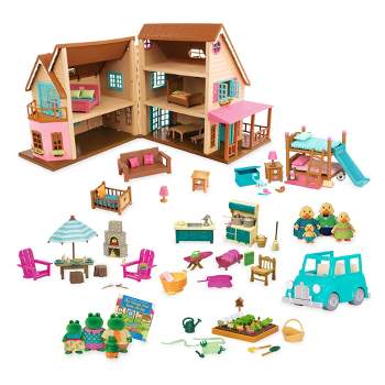Li'l Woodzeez Toy House with Accessories 127pc - Honeysuckle Hillside Cottage